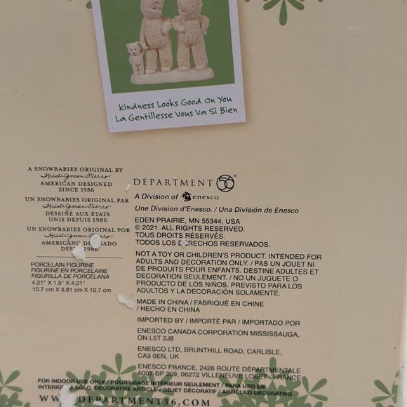 Department 56 Snowbabies “Kindness Looks Good On You” Figurine w/ Box - Picture 4 of 7